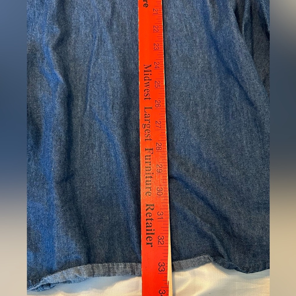 Disney’s Beauty And The Beast Belle Blue Jean Ruffle Empire Waist‎ Dress, Large - Picture 5 of 5
